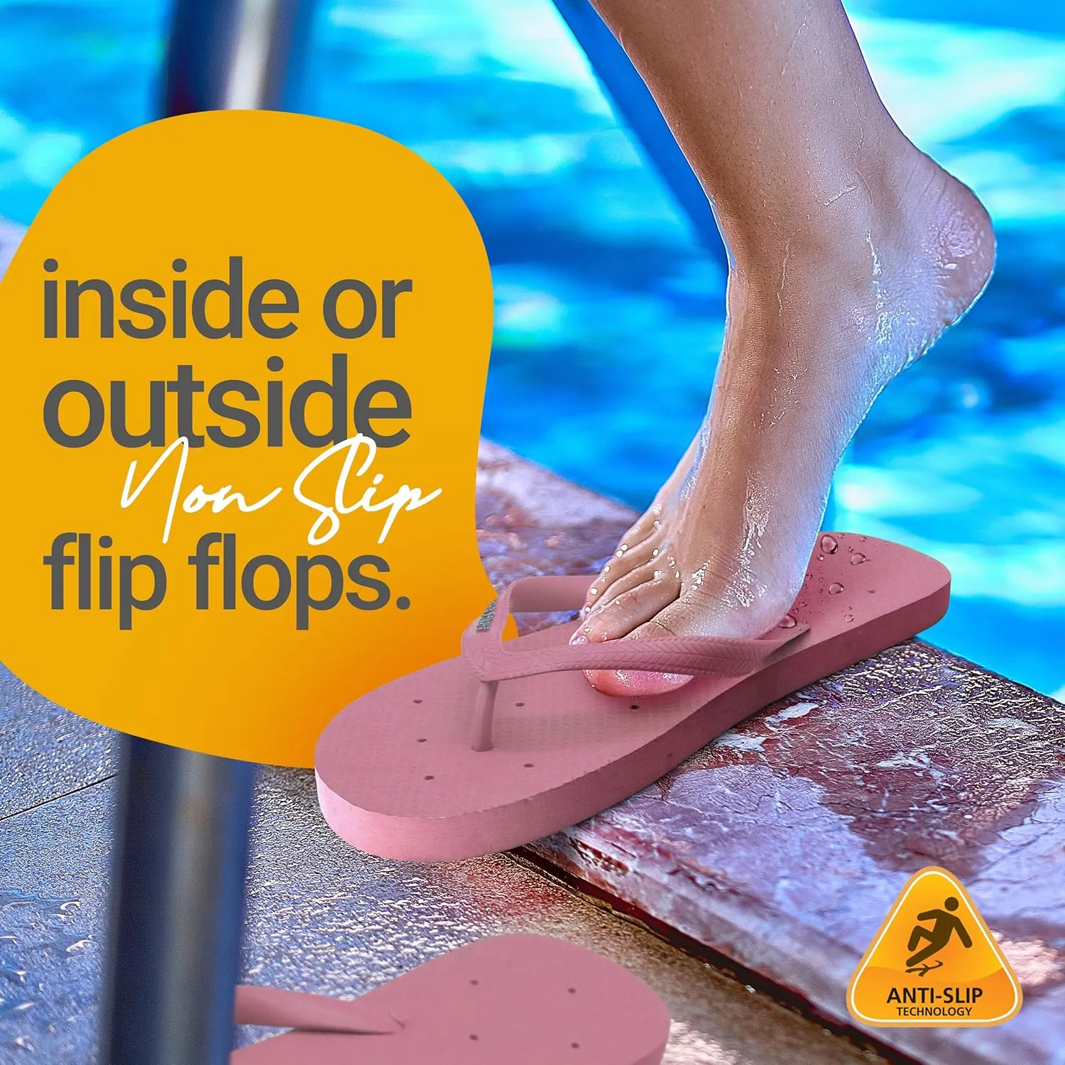 Shower Shoez Women's Non-Slip Pool Dorm Water Sandals Flip Flops