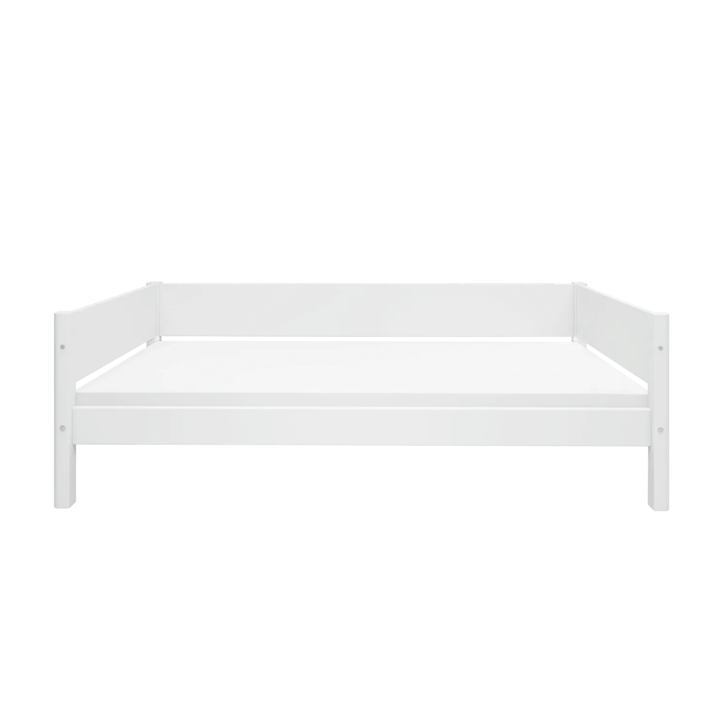 Single Bed with Safety Rail, 90x200 cm, White