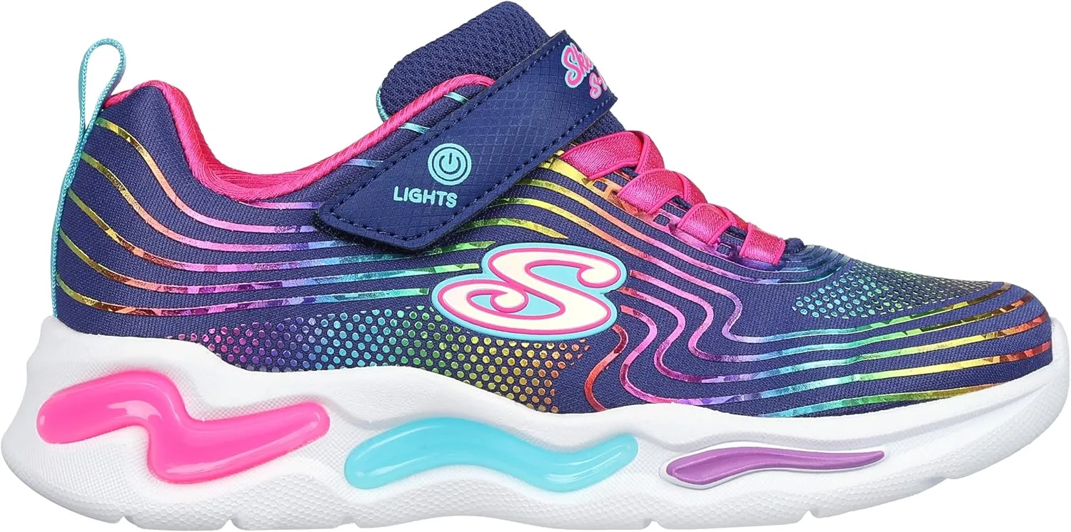 Skechers Girl's, S Lights: Wavy Beams Sneaker - Toddler