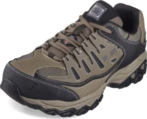 Skechers Men's Cankton Steel Toe Construction Shoe – Electrical Hazard Rated, Memory Foam, Pebble/Black, 11 Wide