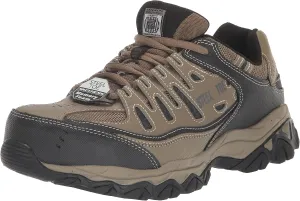 Skechers Men's Cankton Steel Toe Construction Shoe – Electrical Hazard Rated, Memory Foam, Pebble/Black, 7 Wide