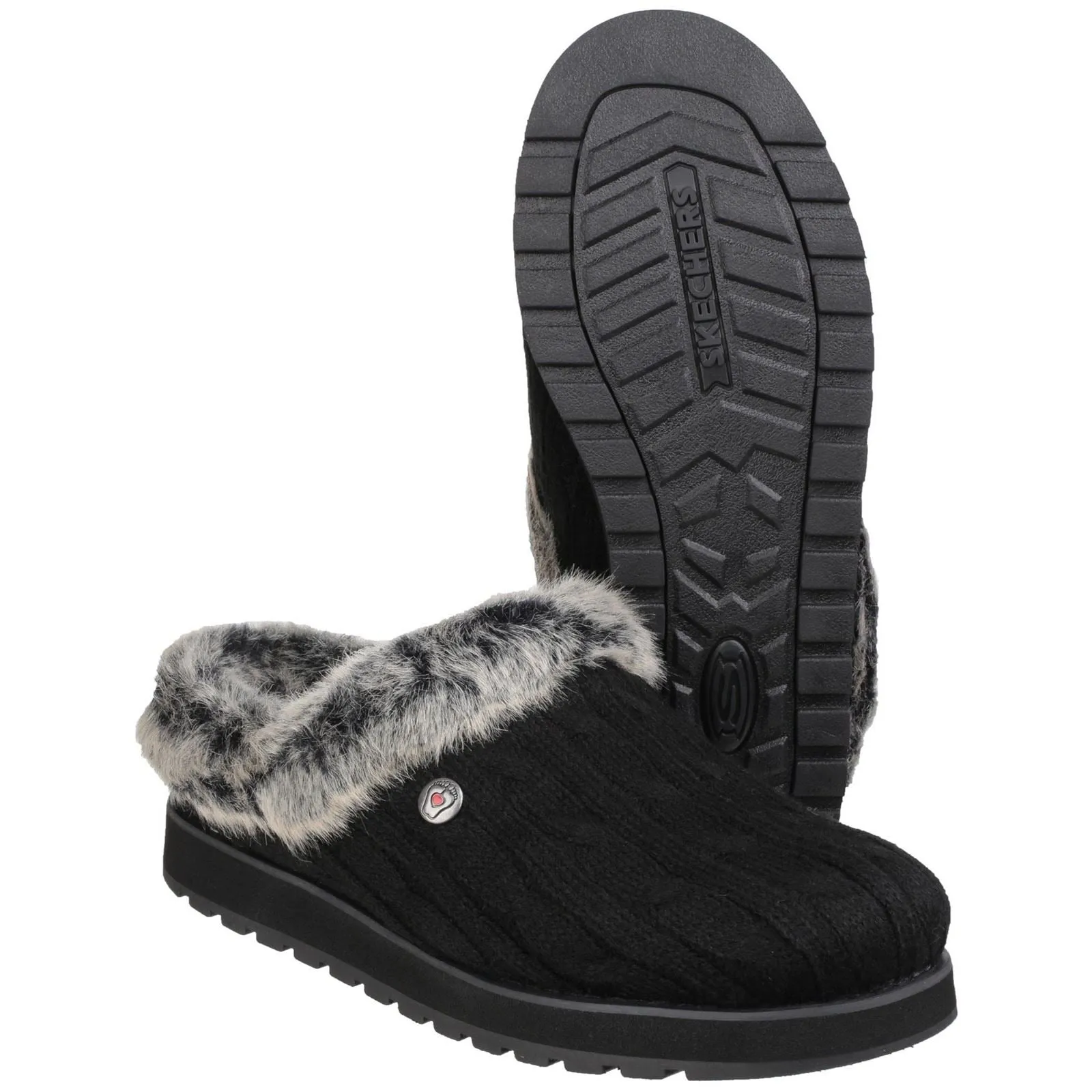 Skechers Women's Keepsakes Ice Angel Mule Slipper in Black