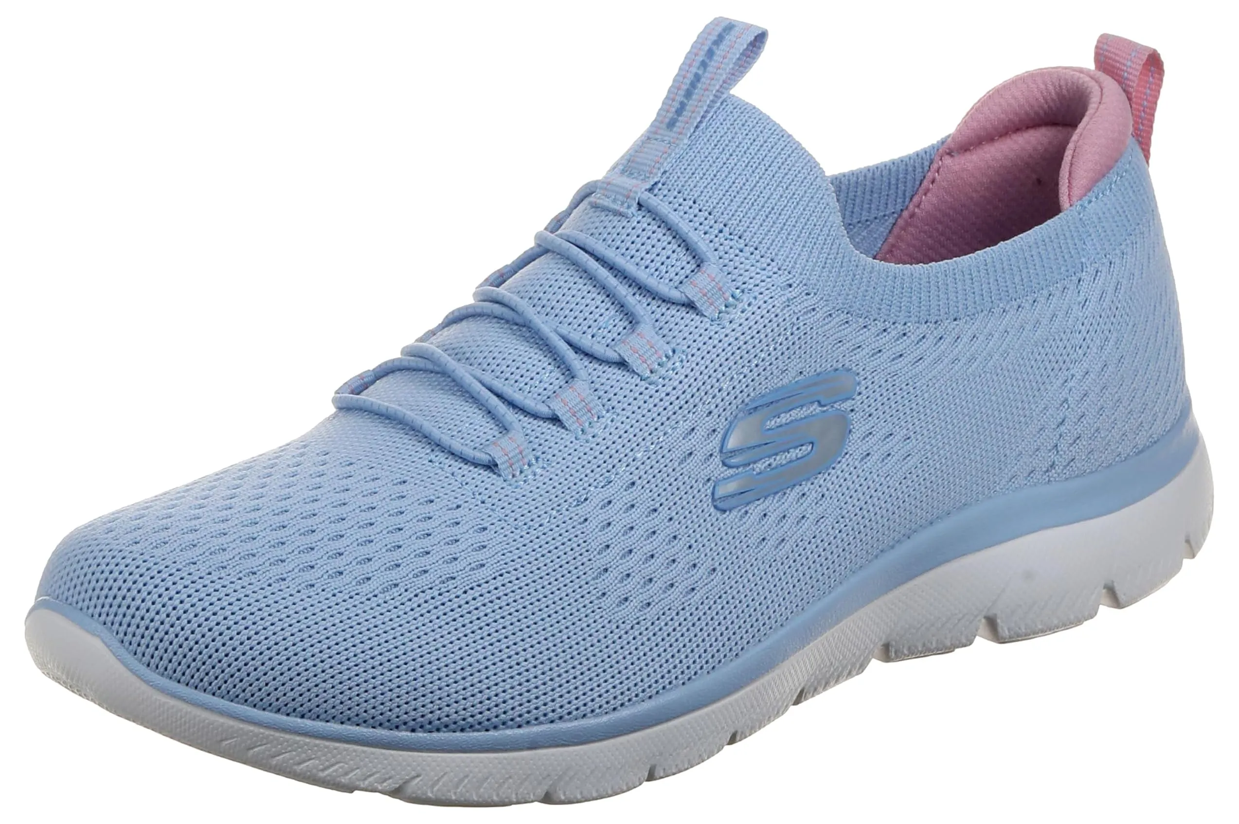 Skechers Women's, Summits - Artistry Chic Sneaker 8.5 Light Blue/Multi=lbmt