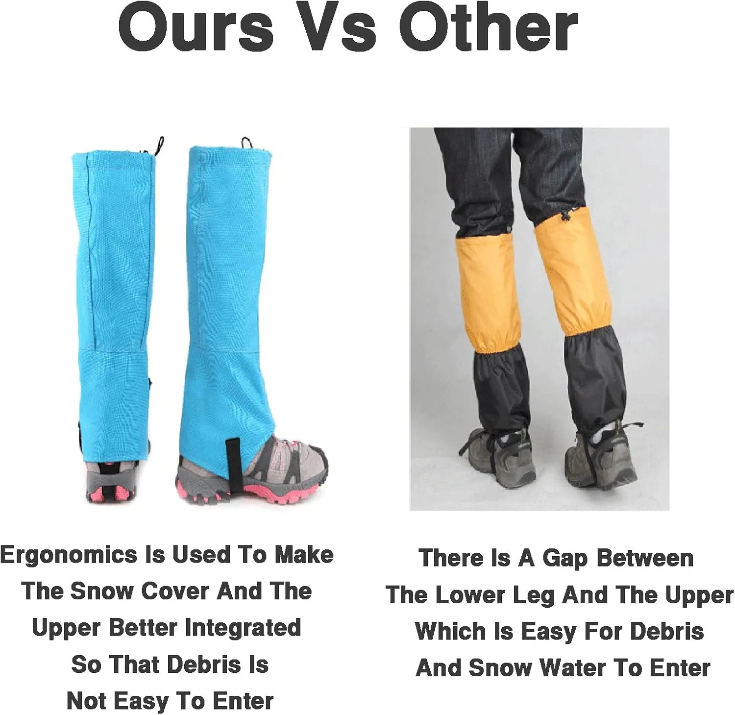 Snow Gaiters Leg Gaiters Hiking Boot Snow Gaiters Adjustable Snow Boot Gaiters Leg Gaiters,TPU Buckle Strap