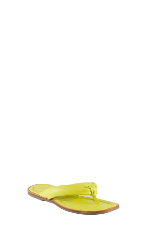Solana Lime Leather Padded Flip Flop