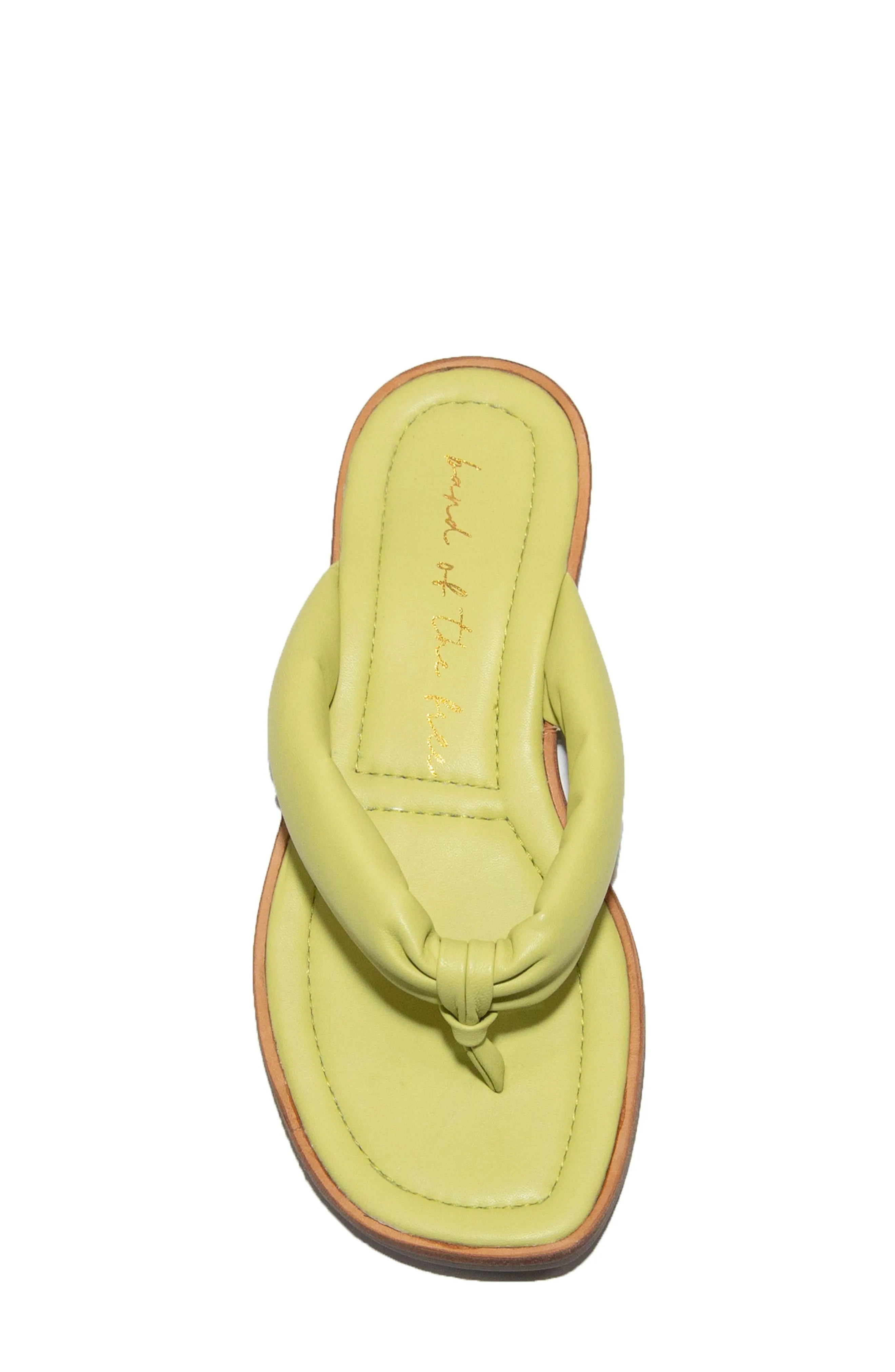 Solana Lime Leather Padded Flip Flop