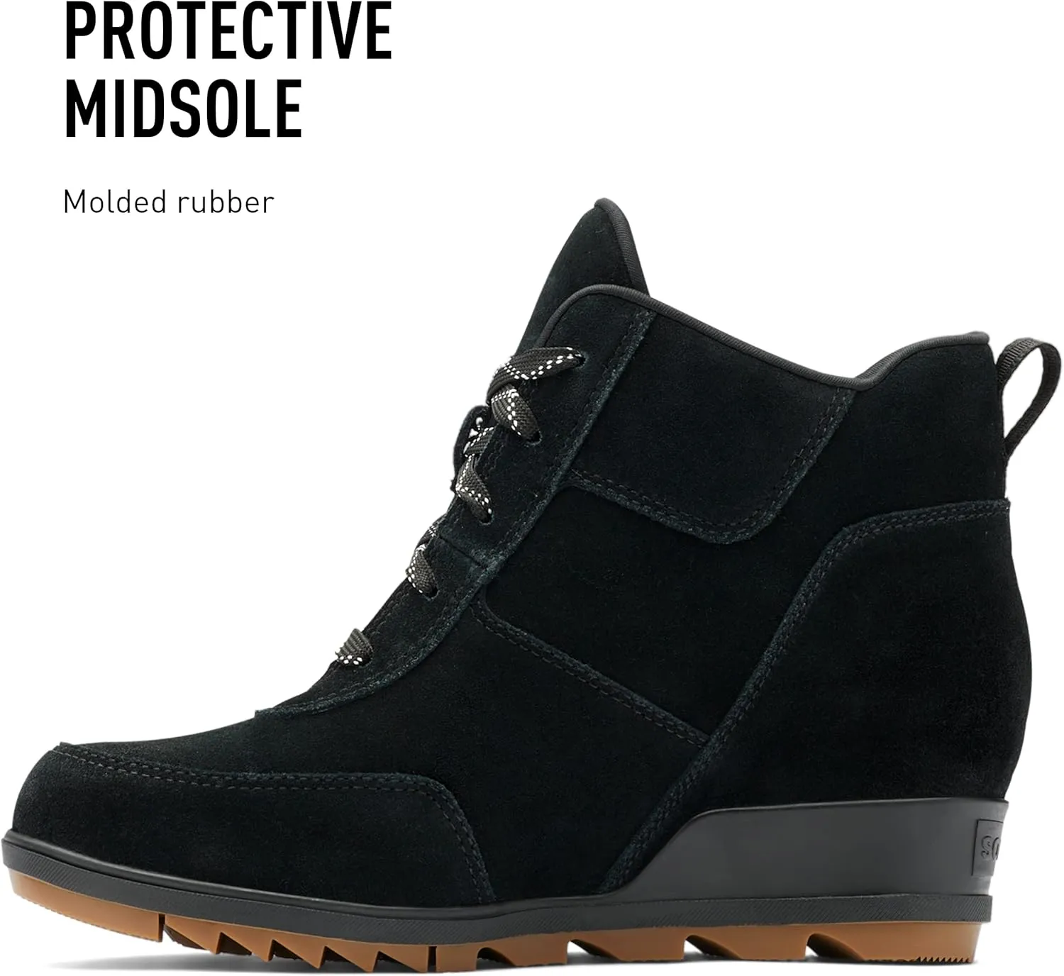 Sorel Women's Evie Sport Lace Bootie — Waterproof Suede & Leather — Wedge Ankle Sneaker — Booties