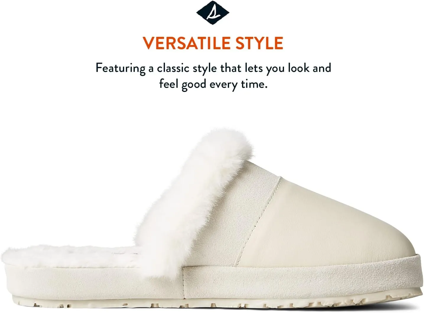Sperry Women’s Cape May Mule Slipper - Cow Suede Slippers Featuring Full-Grain Leather Upper, Rubber Outsole, and Faux Fur Lining