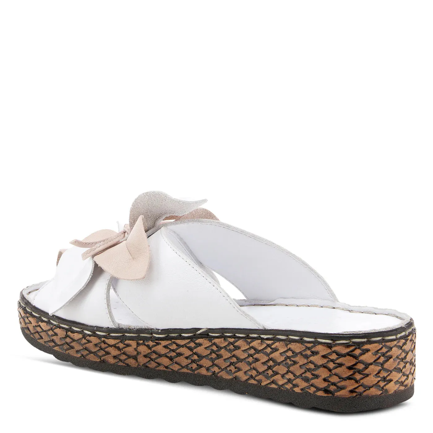 SPRING STEP HILARY SLIDE SANDALS WHITE