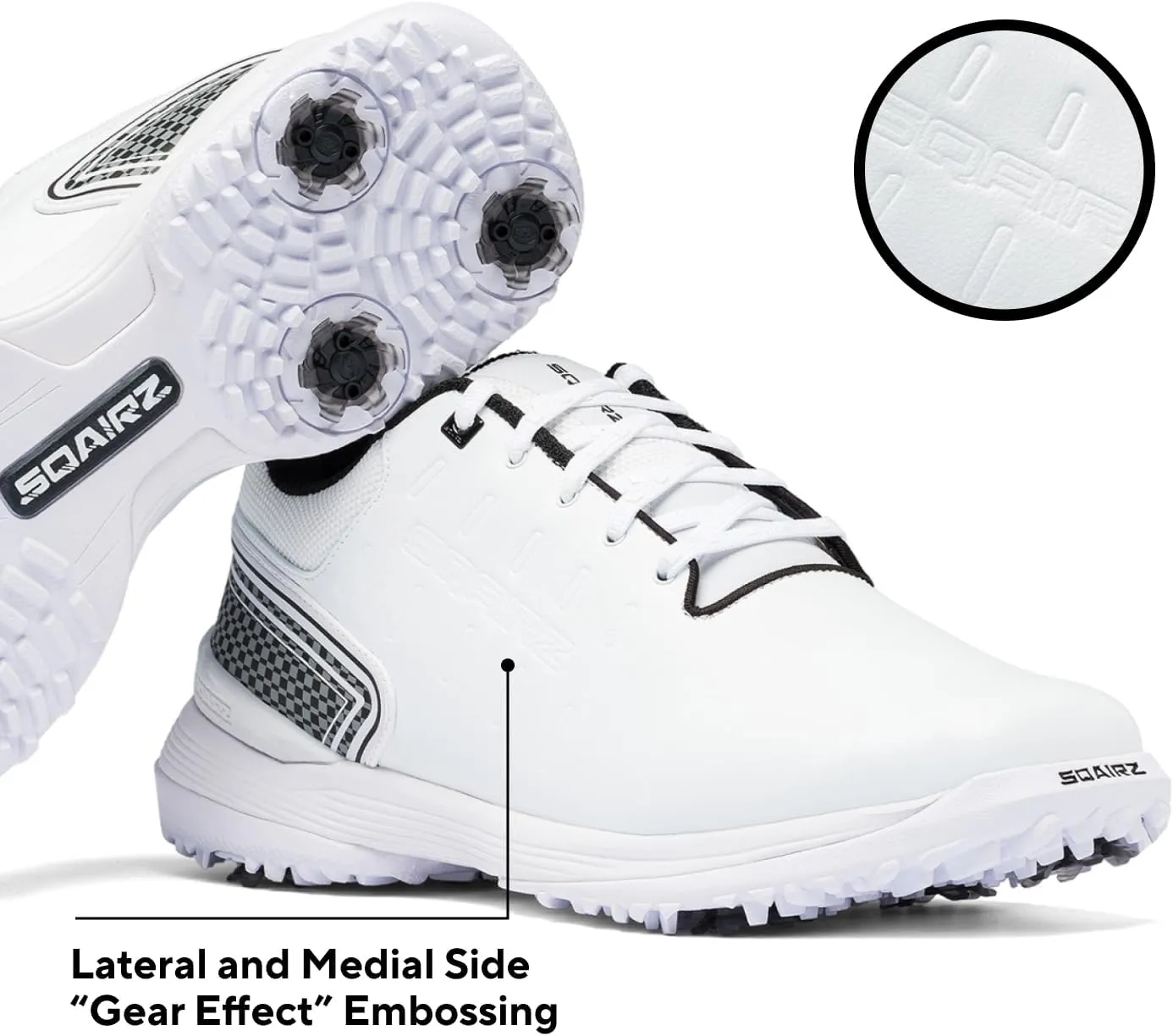 SQAIRZ Speed ProS2 Men's Athletic Golf Shoes, Designed for Balance & Performance, Replaceable Spikes, Waterproof
