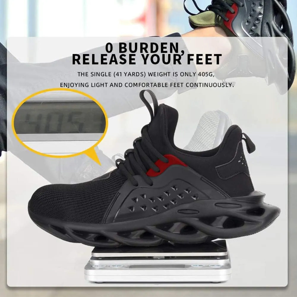 Steel Toe Safety Shoes for Men Women Work Sneakers Breathable Lightweight Industrial & Construction Shoe