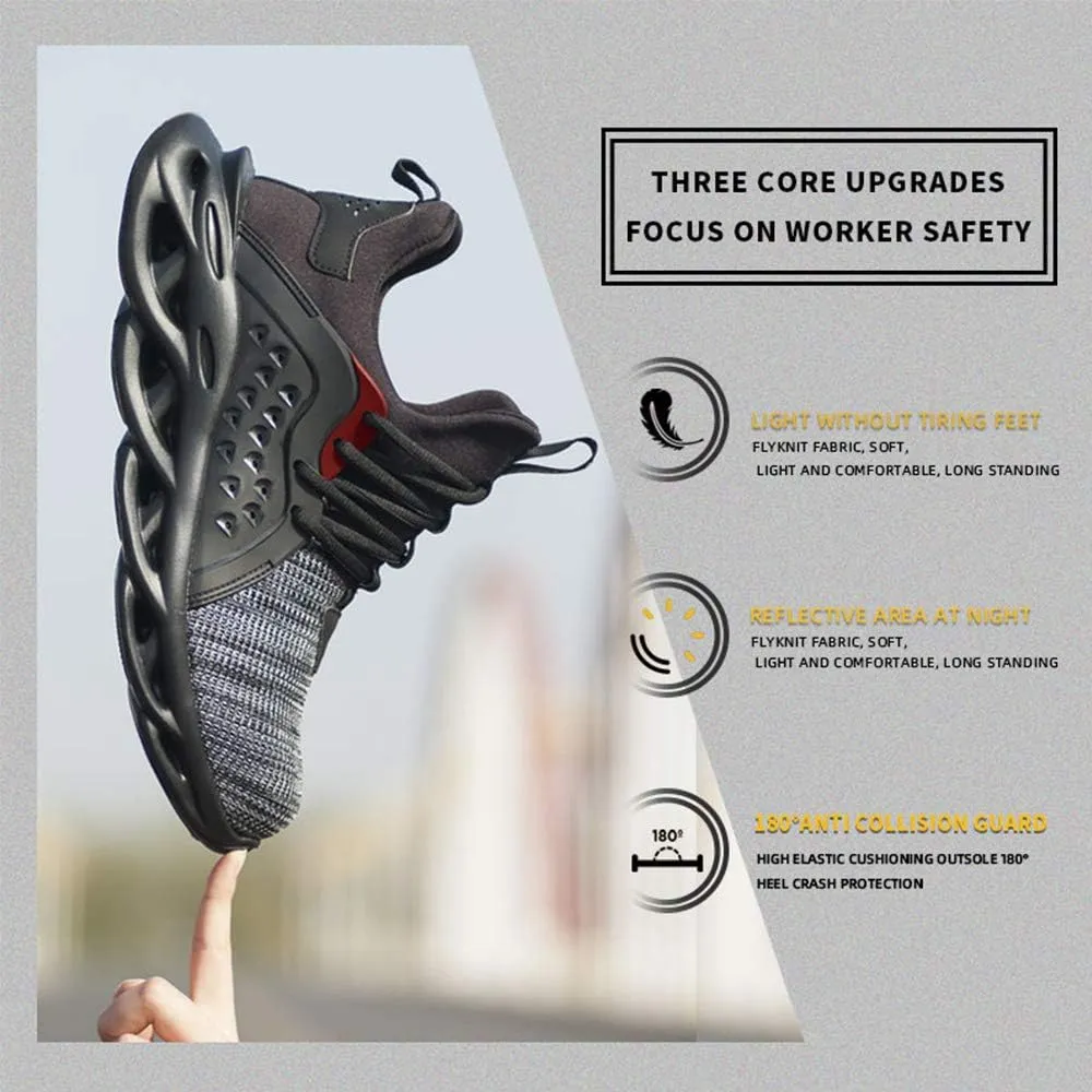 Steel Toe Safety Shoes for Men Women Work Sneakers Breathable Lightweight Industrial & Construction Shoe