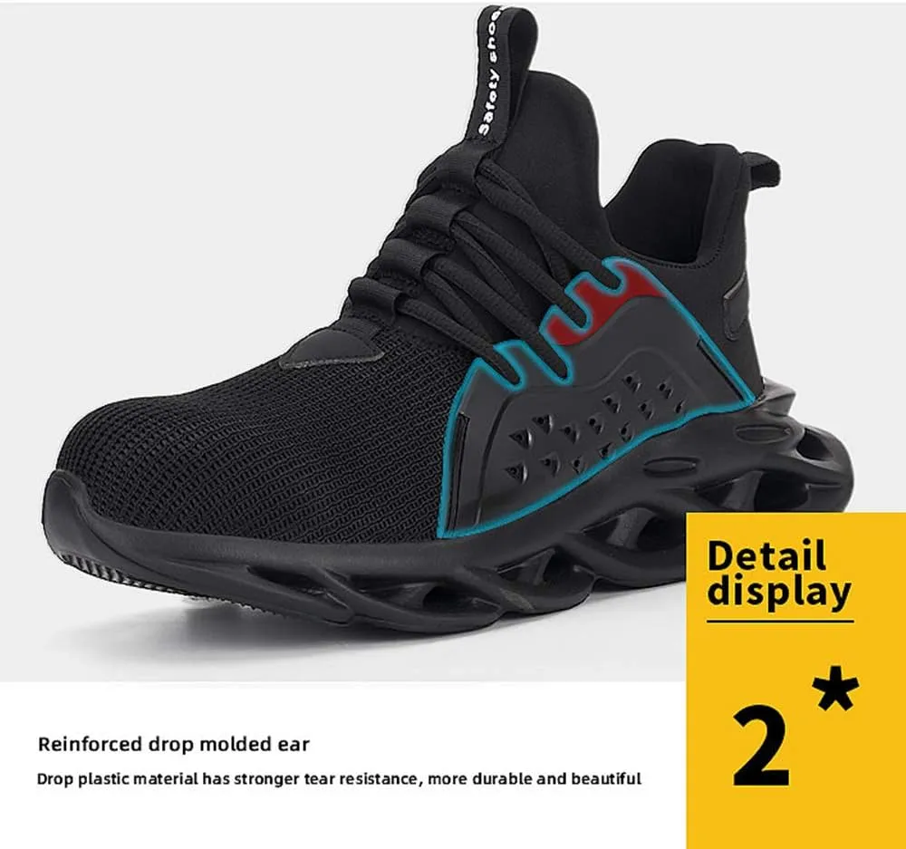 Steel Toe Safety Shoes for Men Women Work Sneakers Breathable Lightweight Industrial & Construction Shoe