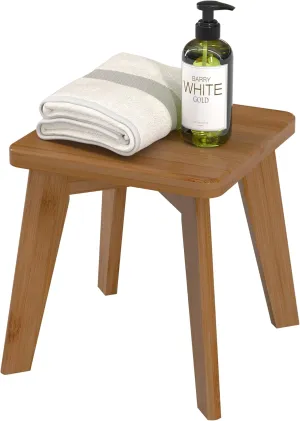 Step Stool Kitchen Bathroom Bedroom for Kids and Adults Wooden Foot Rest Stools Sturdy Bamboo Wood One Small Stool 10 inch