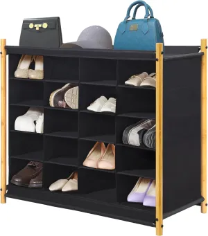 STORAGE MANIAC Shoe Cubby Organizer, Free Standing Shoe Cube Rack for Entryway, Bedroom, Apartment, Closet, Bamboo