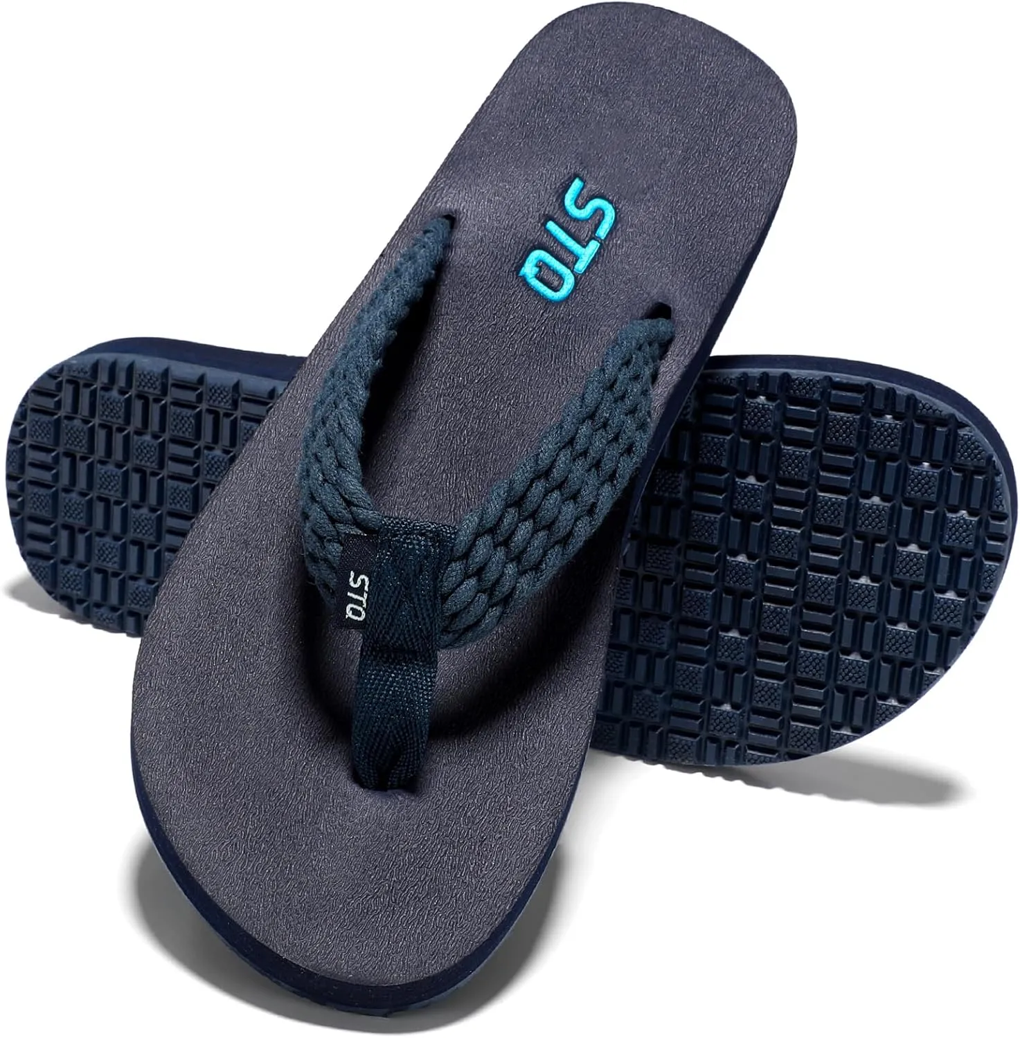 STQ Womens Quick Dry Flip Flops with Yoga Mat Sole丨Arch Support Thong Sandals
