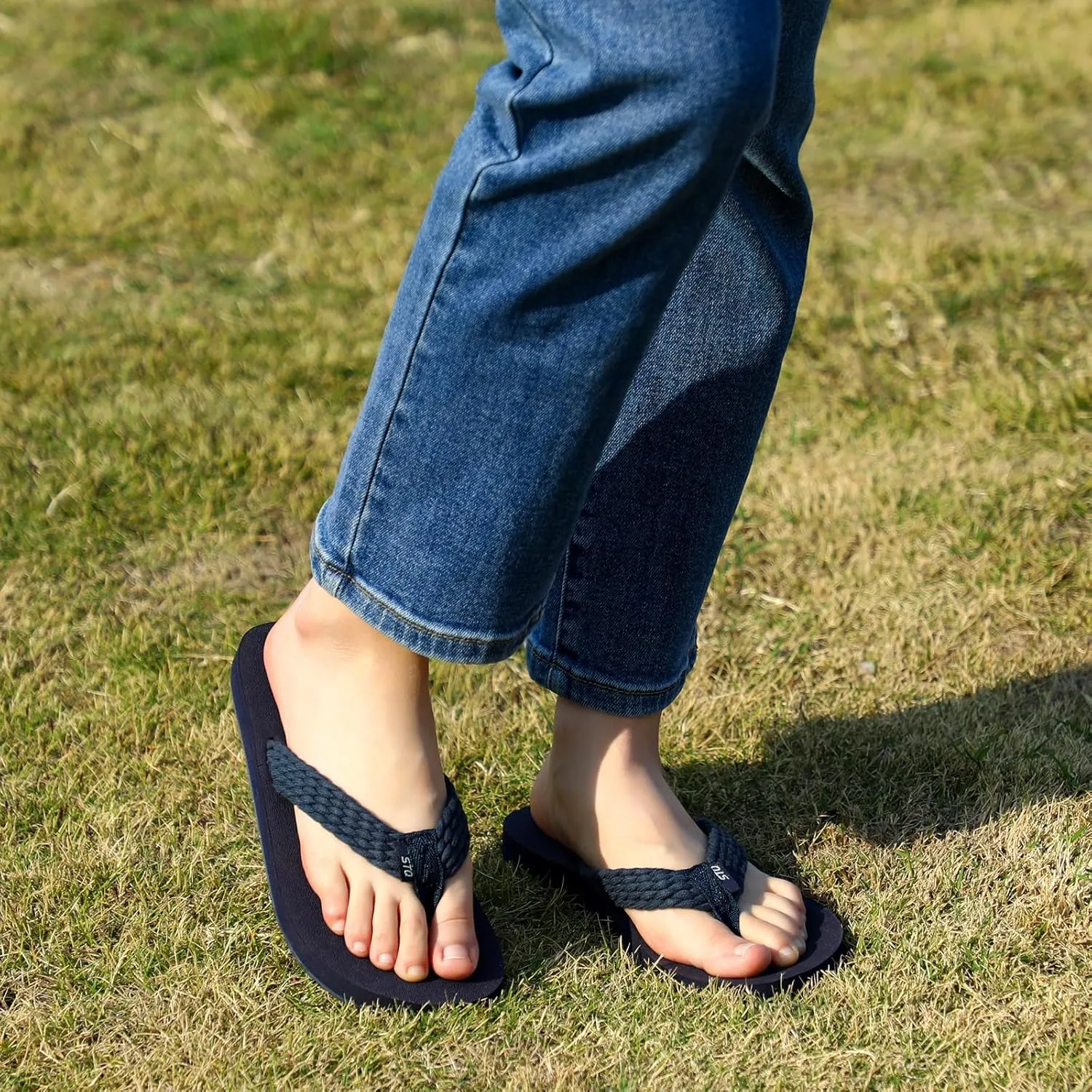 STQ Womens Quick Dry Flip Flops with Yoga Mat Sole丨Arch Support Thong Sandals
