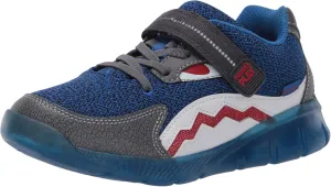 Stride Rite boys Lighted Shark Sneaker, Black/Blue, 11.5 Little Kid US