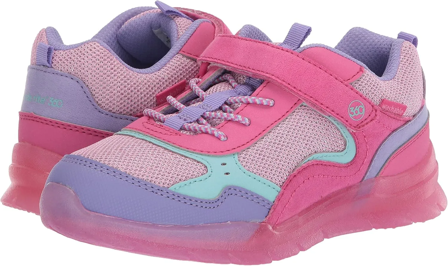 Stride Rite Girl's Marcel Anti-Microbial Dual Width Insole Lighted Athletic Sneaker