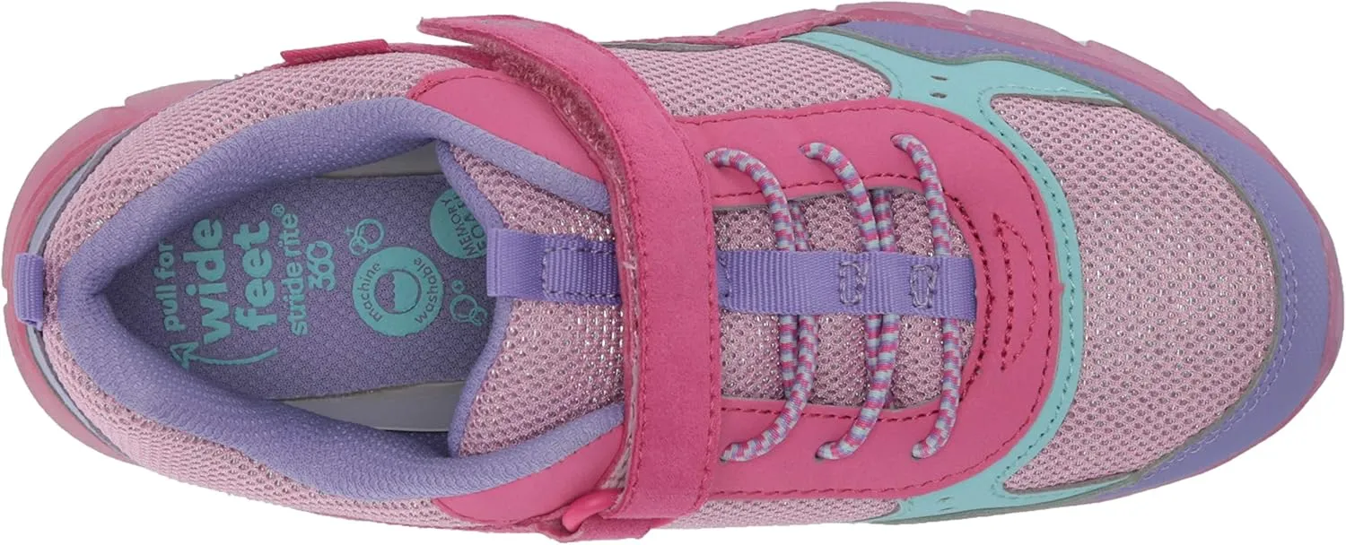 Stride Rite Girl's Marcel Anti-Microbial Dual Width Insole Lighted Athletic Sneaker