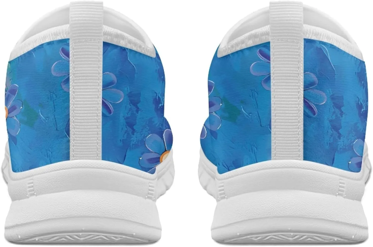 Stylish Print Women's Slip on Walking Shoes Low-Top Mesh Flat Sneaker Shoes Size 5-10.5