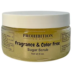 Sugar Scrub - Fragrance & Color Free - Paraben-Free Exfoliating Body Scrub Made With Pure Cane Sugar, Safflower Oil & Vitamin E 8 Oz