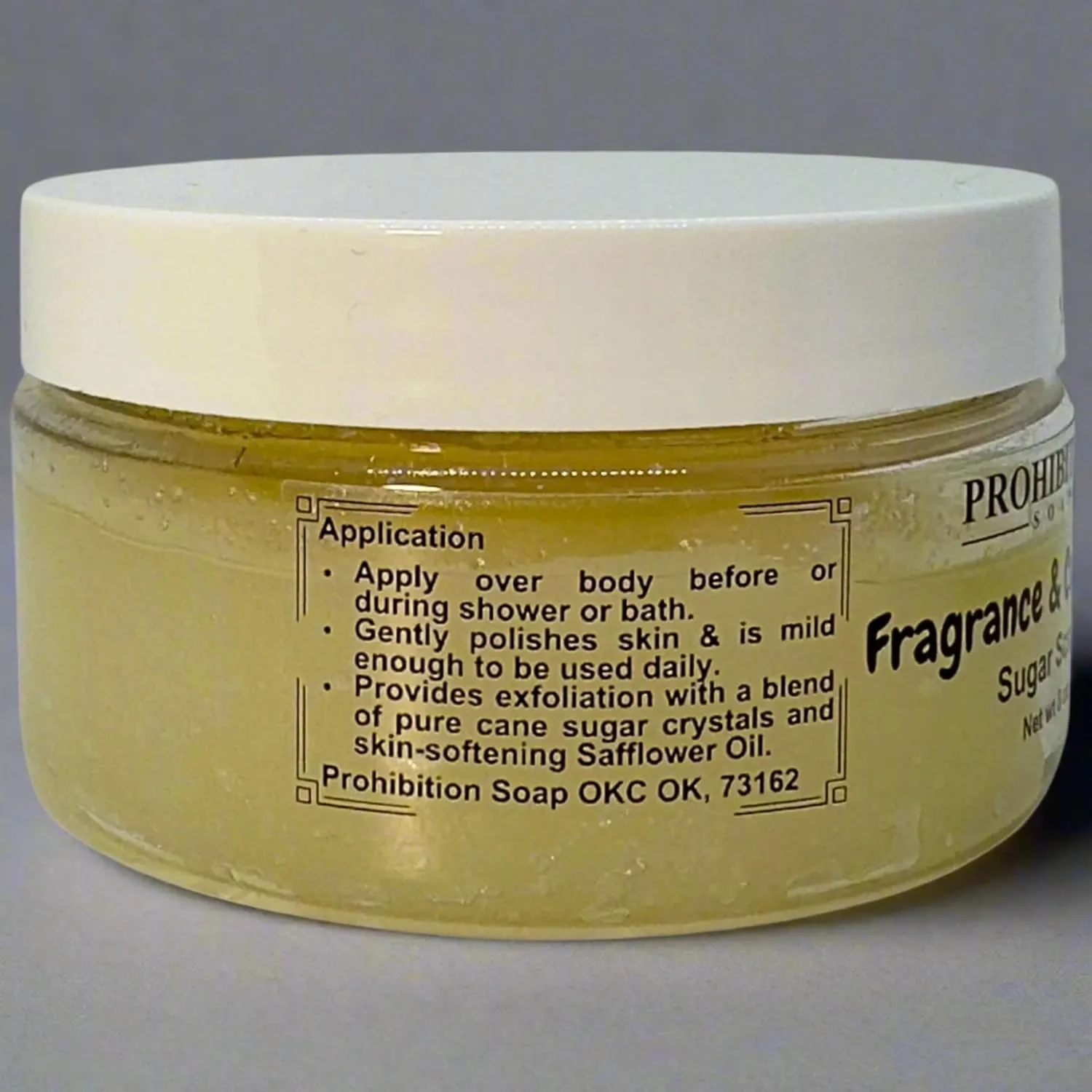 Sugar Scrub - Fragrance & Color Free - Paraben-Free Exfoliating Body Scrub Made With Pure Cane Sugar, Safflower Oil & Vitamin E 8 Oz