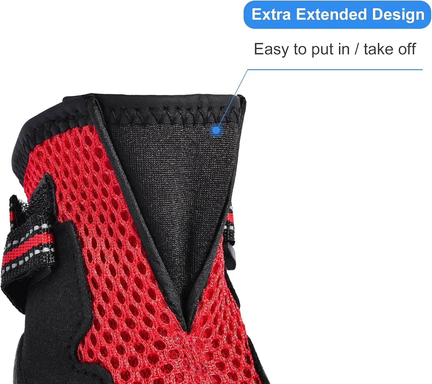 Summer Breathable Dog Boot Reflective Strap Rugged Nonslip Sole for Hot Pavement