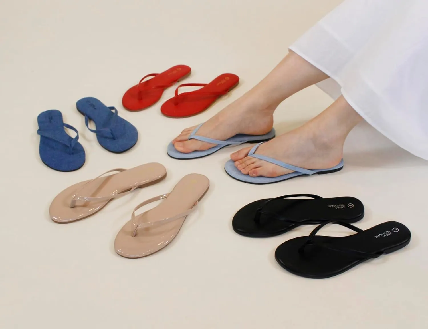 Summer Sandals Flip Flops for Women Vegan Leather Thong Trendy 2025 Dressy Cute