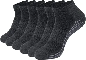 Sunew Viscose Bamboo Socks, Unisex Cushioned Comfortable Ankle Workout Hiking Golf Socks 6 Pairs