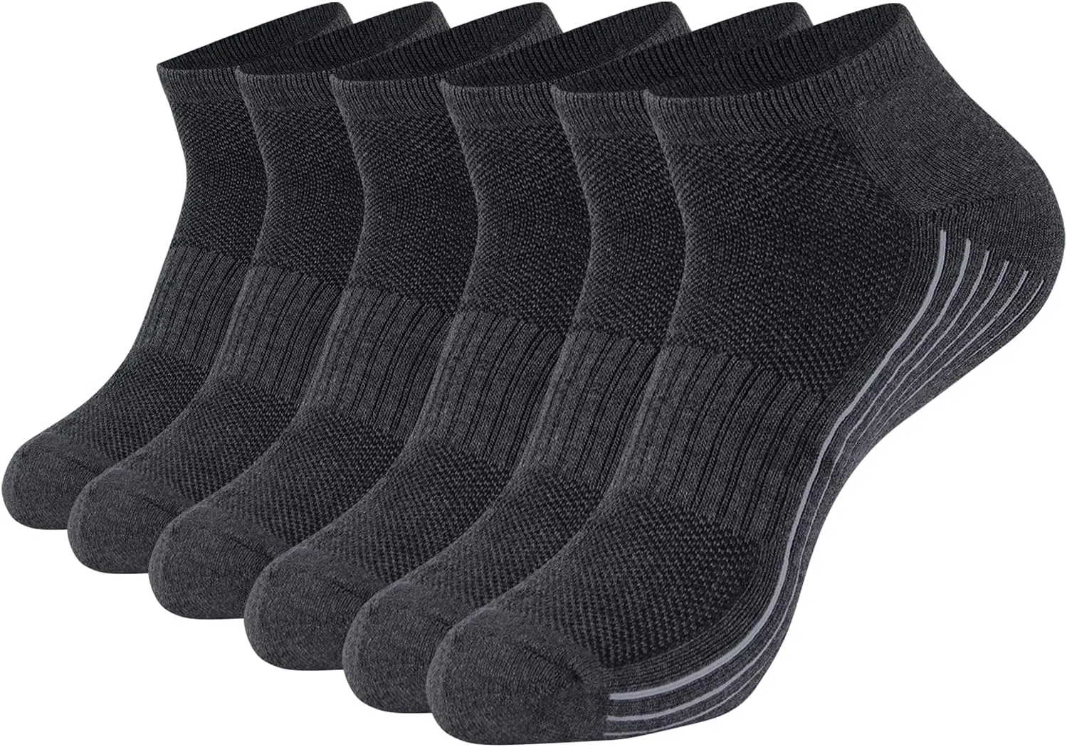 Sunew Viscose Bamboo Socks, Unisex Cushioned Comfortable Ankle Workout Hiking Golf Socks 6 Pairs