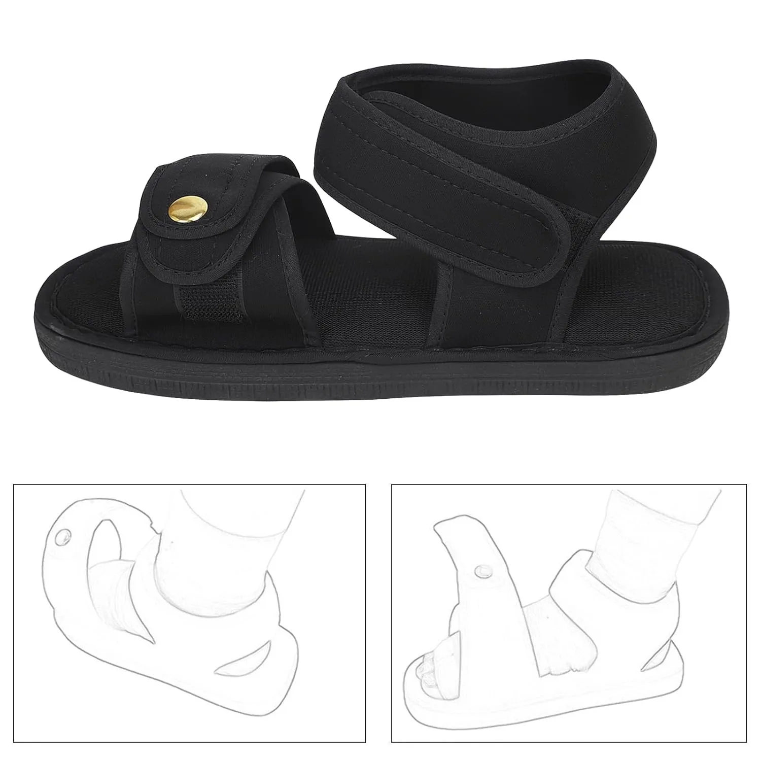 Surgical Shoe Walking Cast Shoe, Post-op Shoe for Broken Foot or Toe, Lightweight Medical Walking Boot with Adjustable Strap for Post Surgery, Fractured Foot, Sprains - Left or Right Foot (Large)