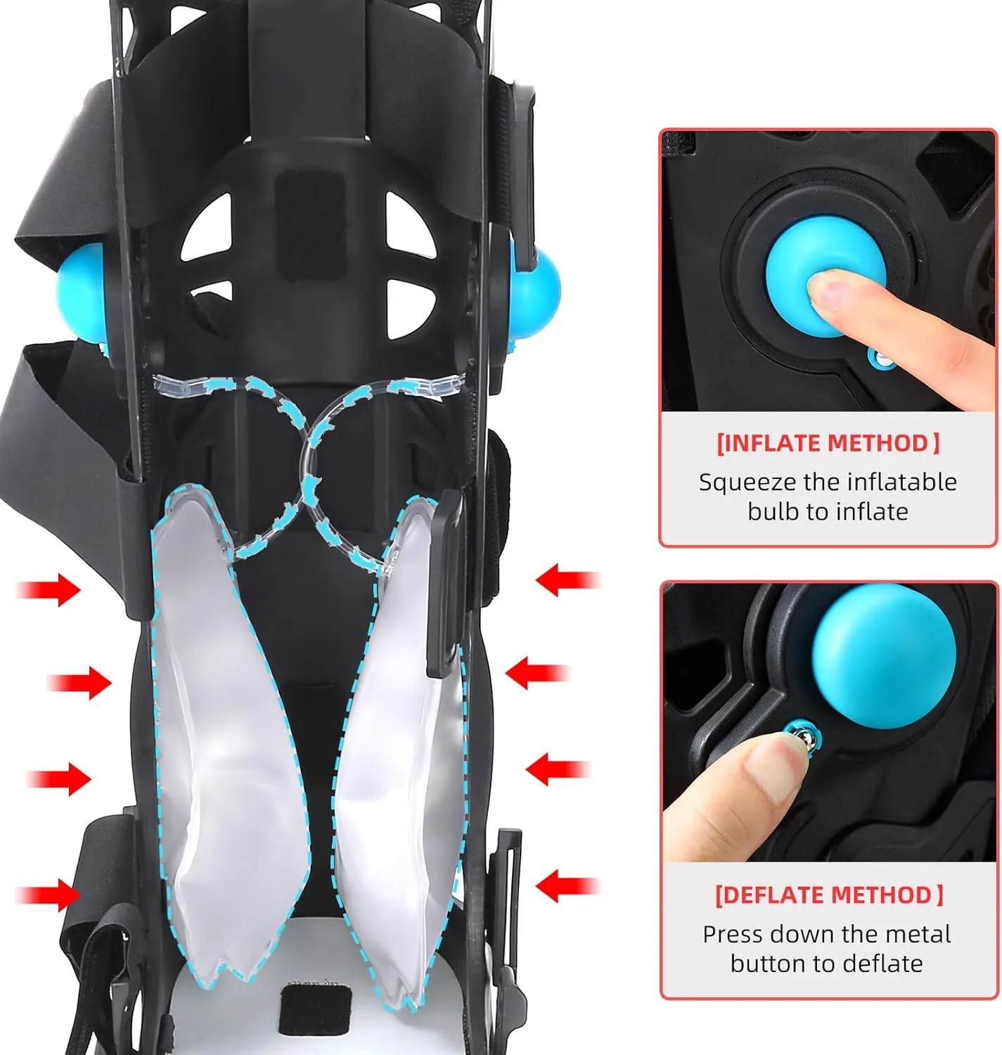Tall Walker Fracture Boot Inflatable Walking Boot Air Cam Walker Brace Orthopaedic Boot for Sprained Ankle, Foot Pain Recovery, Calf Fracture, Broken Foot, Achilles Tendonitis (L)