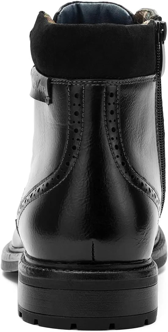 Temeshu Mens Casual Lace Up Motorcycle Boots Classic Combat Ankle Boots(with shoelaces) HH06