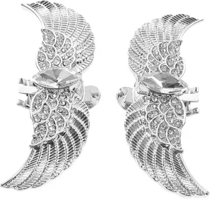 TENDYCOCO Bridal Shoe Buckles Clips Set Decorative Shoe Clips Rhinestone Wedding Shoe Clips High Heels Wings Clips Crystal Shoe Clips