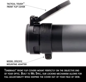 Tenebraex Objective Flip Up Scope Cover for Leica Visus 1-4x24, Nightforce NX8 1-8x24, Trijicon ACOG 1-6x24
