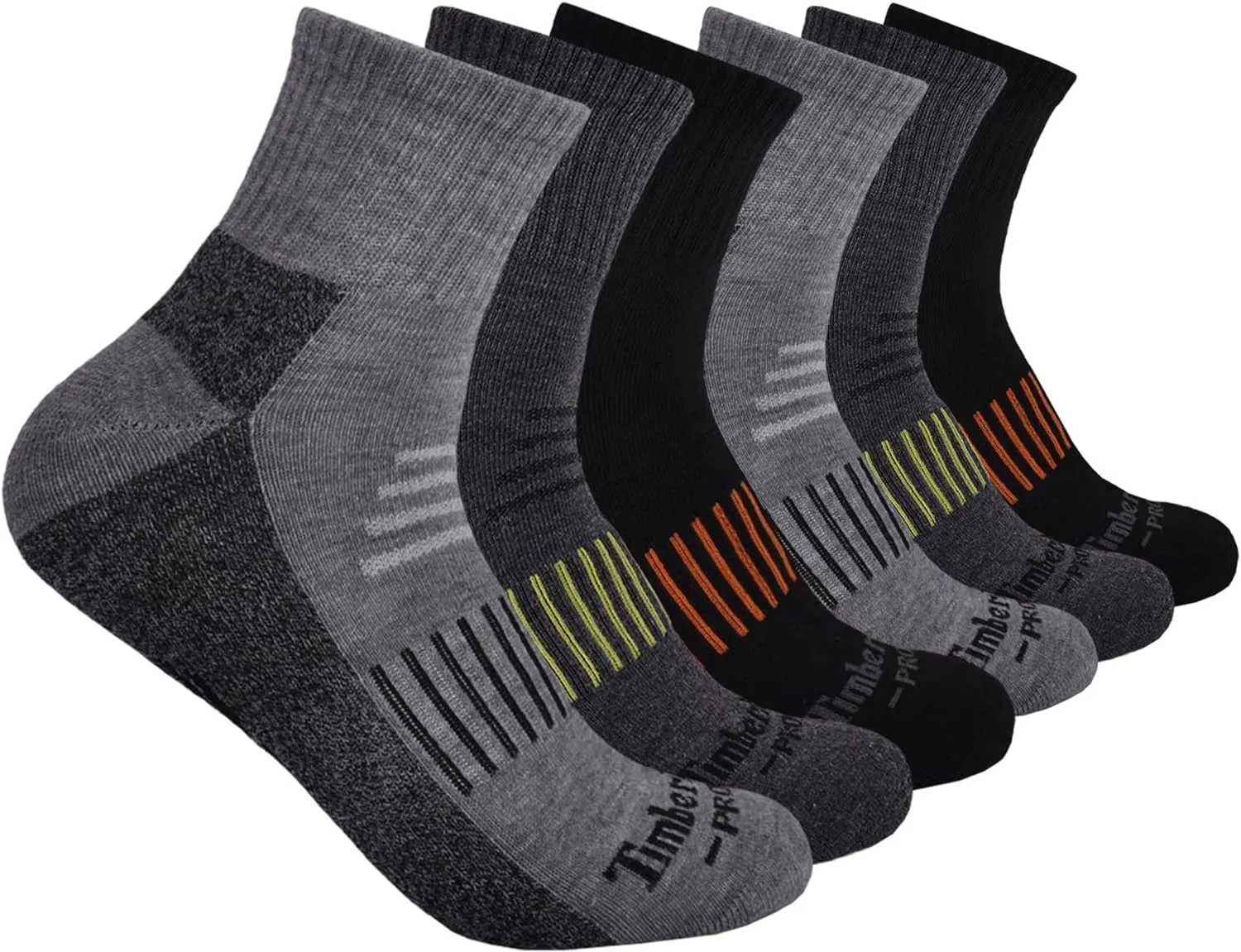 Timberland PRO Men's 6-Pack Quarter Socks
