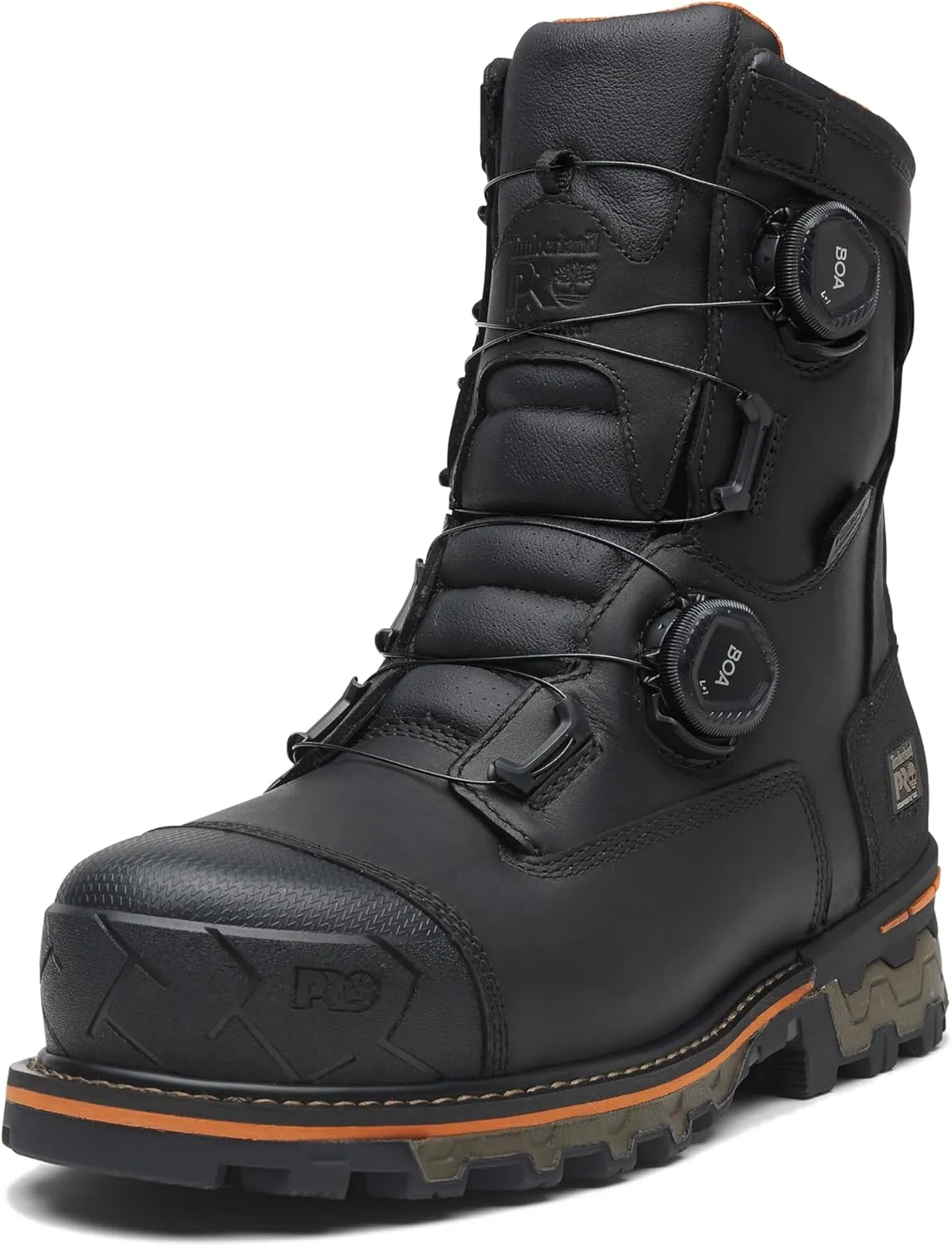 Timberland PRO Men's Boondock Boa 8 Inch Composite Safety Toe Waterproof Puncture Resistant Industrial Work Boot