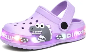 Toddler Kids' Girls LED Clogs Cute Garden Shoes Cartoon Slides Lightweight Non Slip Indoor Outdoor Sandals Beach Slippers Children