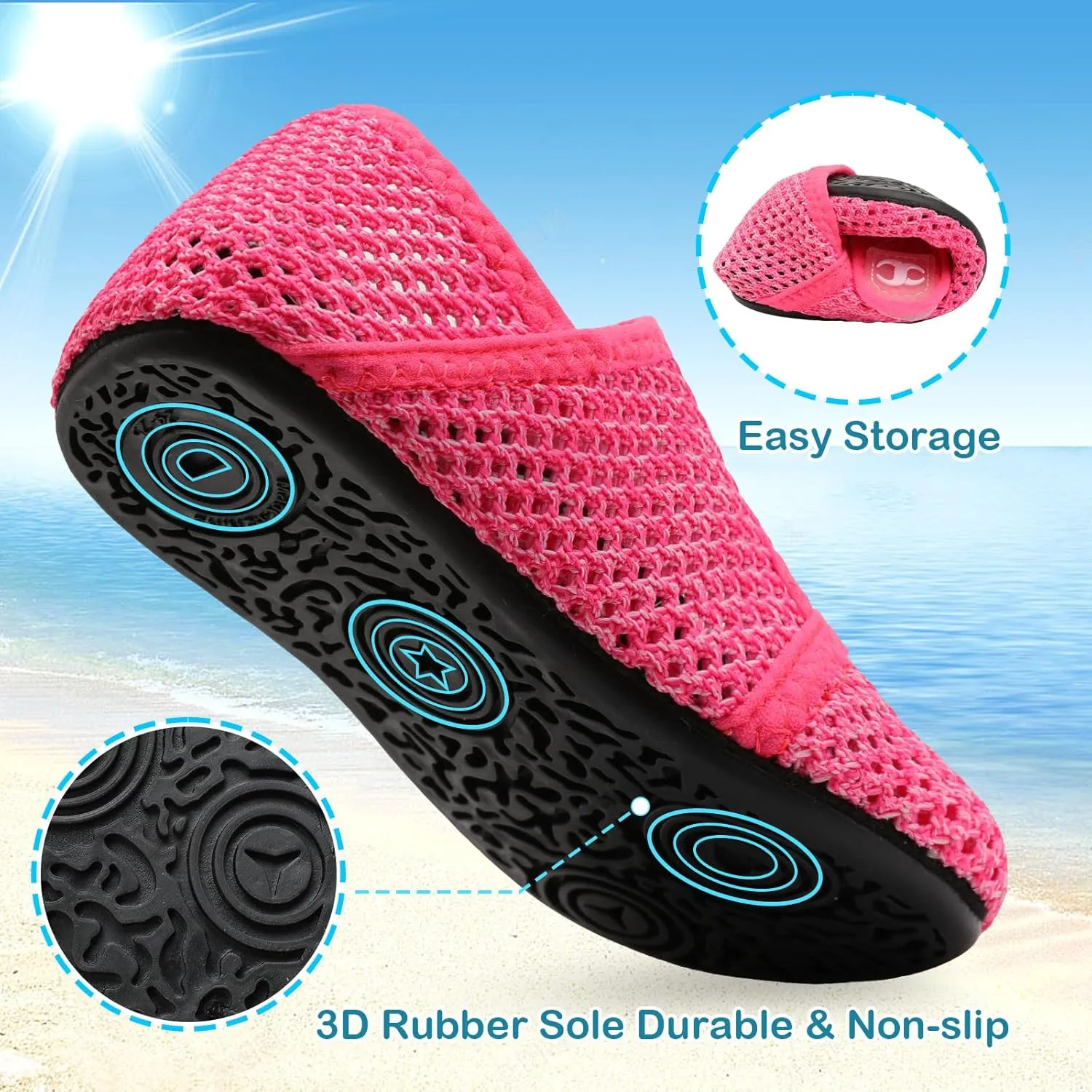 Toddler Water Shoes Baby Boy Girl Beach Swim Shoes Quick Dry Barefoot Socks Shoes Summer Slide Sandals