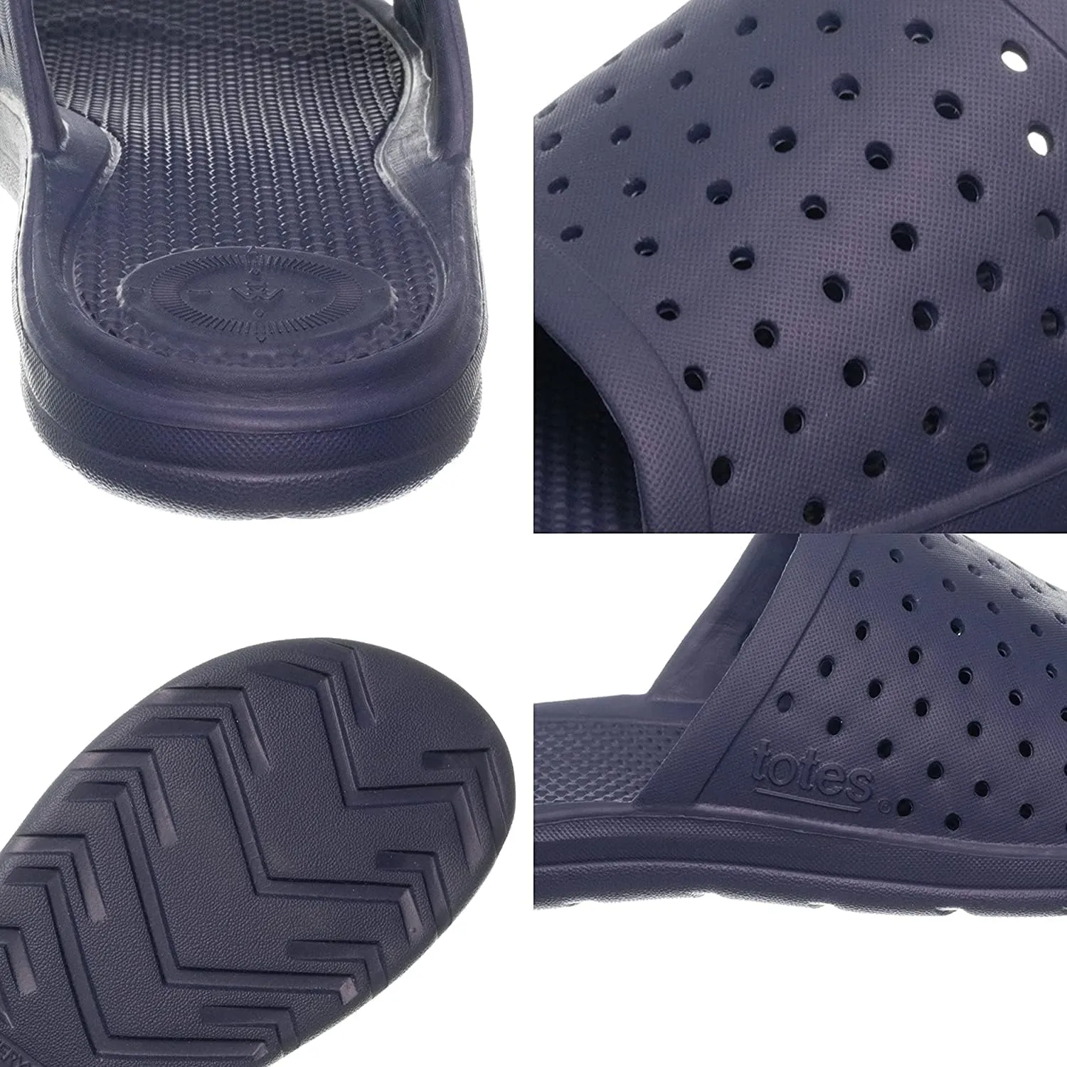 totes Women's Everywear Ara Slide: All-Day comfort in a Lightweight and Springy Sandal, Flexible Waterproof Contoured Footbed, Durable Scuff Resistants, Perfect for the Beach or Pool
