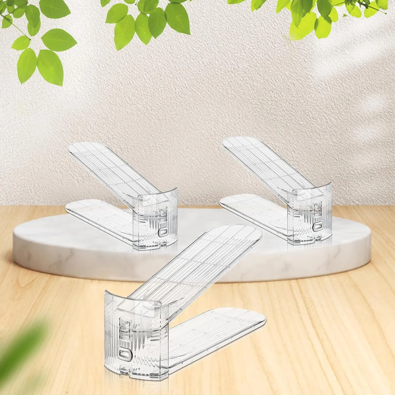 Transparent Shoe Slots Organizer for Closet, 20 Pack Shoe Stacker Organizer for Closet Shoe Display Space Saver,Adjustable Shoe Rack Organizer Holder for High Heels,Sneakers(Transparent)