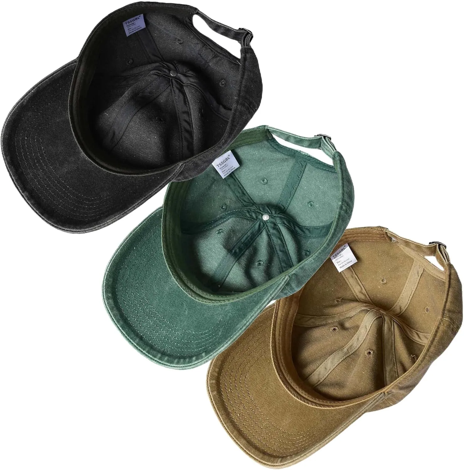 TSSGBL Vintage Cotton Washed Baseball Caps Unstructured Low Profile Adjustable Distressed Dad Hat for Men Women S-M-L-XXL