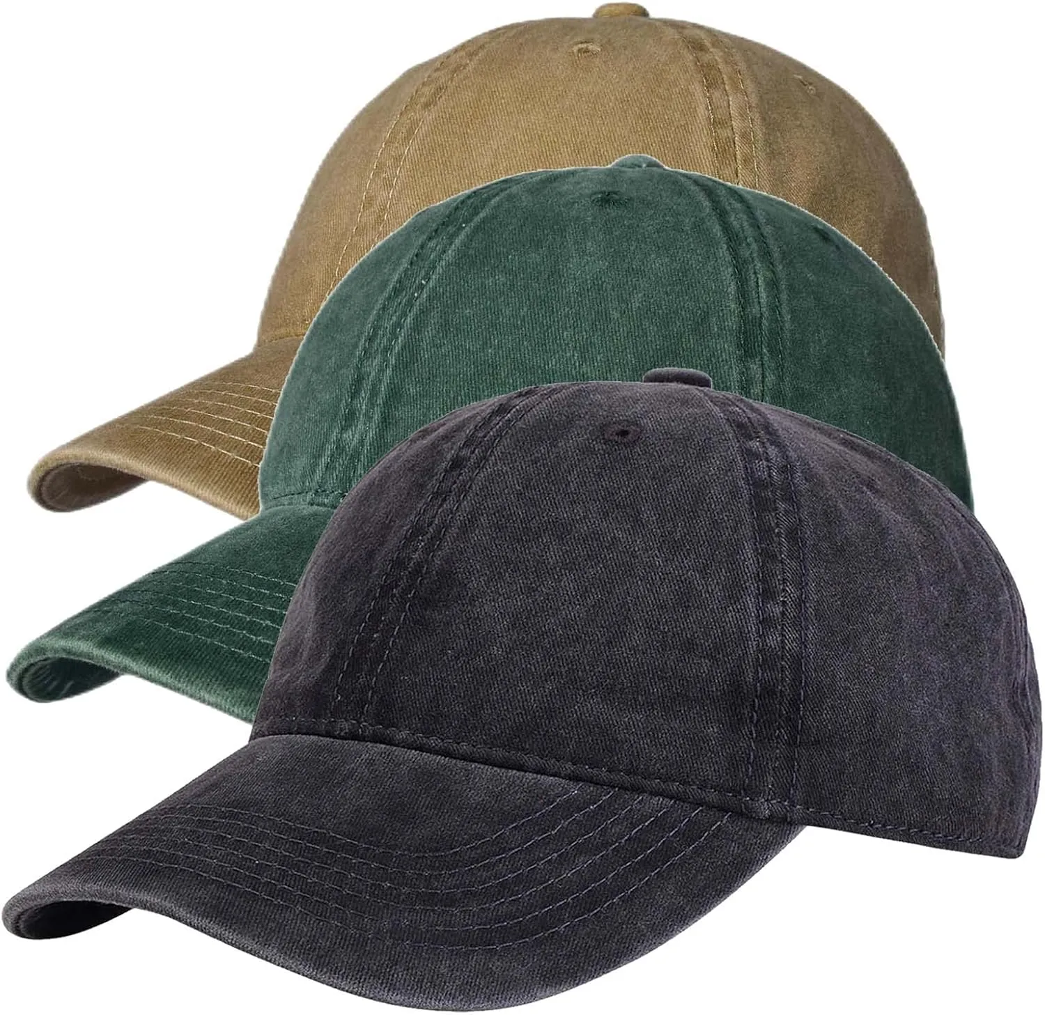 TSSGBL Vintage Cotton Washed Baseball Caps Unstructured Low Profile Adjustable Distressed Dad Hat for Men Women S-M-L-XXL