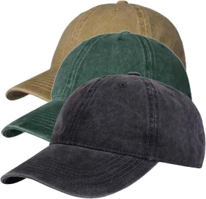 TSSGBL Vintage Cotton Washed Baseball Caps Unstructured Low Profile Adjustable Distressed Dad Hat for Men Women S-M-L-XXL