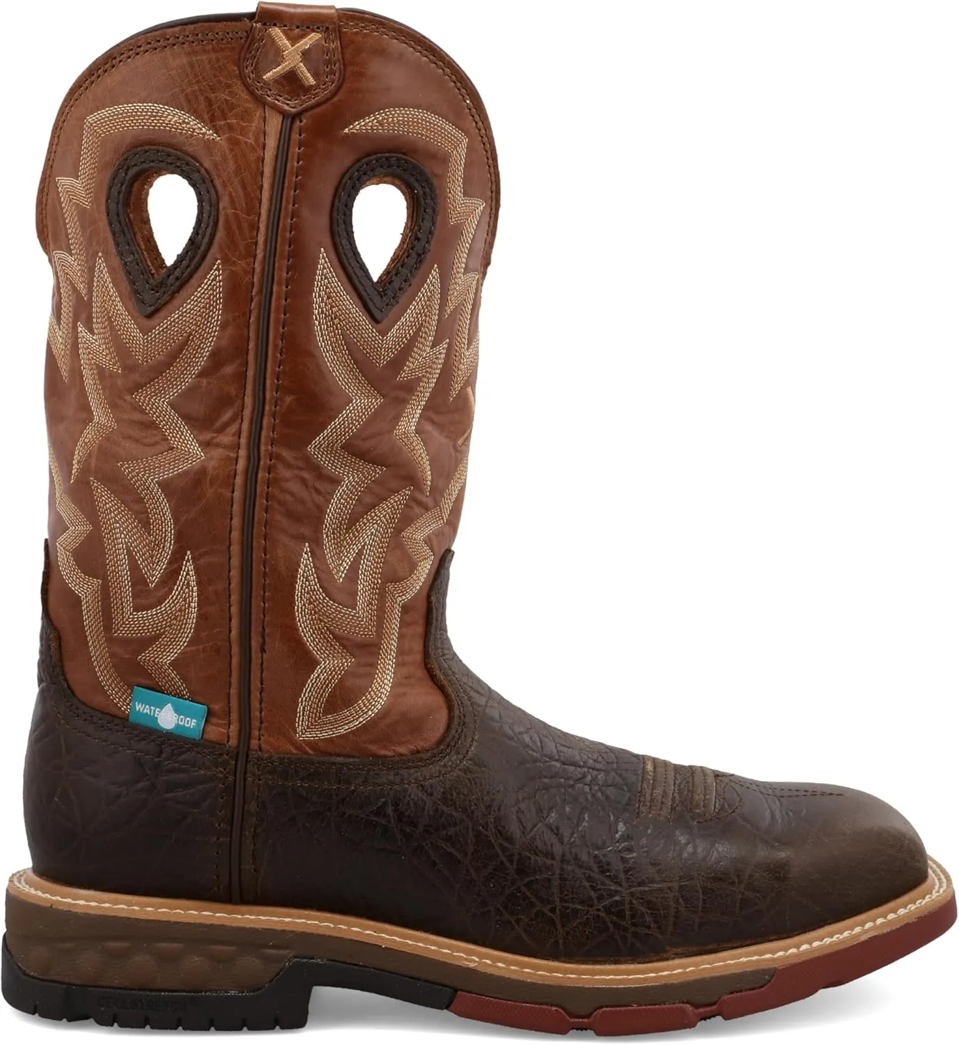 Twisted X Men's 12" Western Work Boot, Square Toe Alloy Toe with CellStretch