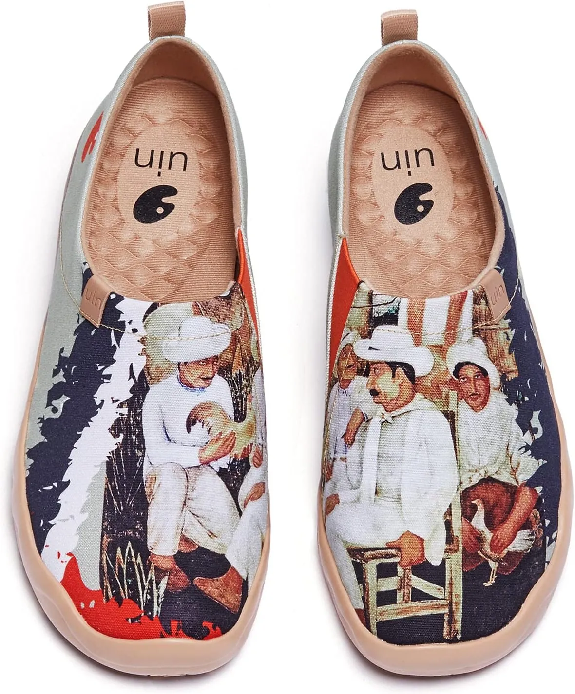 UIN Men's Walking Travel Shoes Slip On Canvas Casual Loafers Lightweight Comfort Fashion Sneaker Happy Doggies