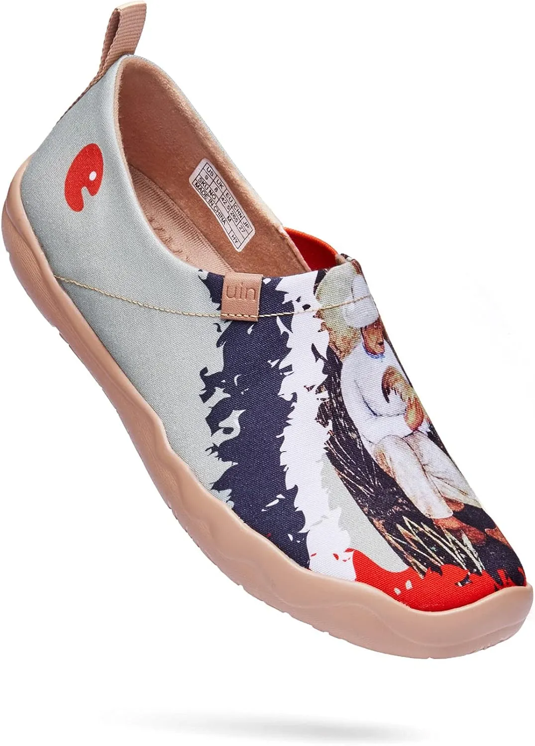 UIN Men's Walking Travel Shoes Slip On Canvas Casual Loafers Lightweight Comfort Fashion Sneaker Happy Doggies