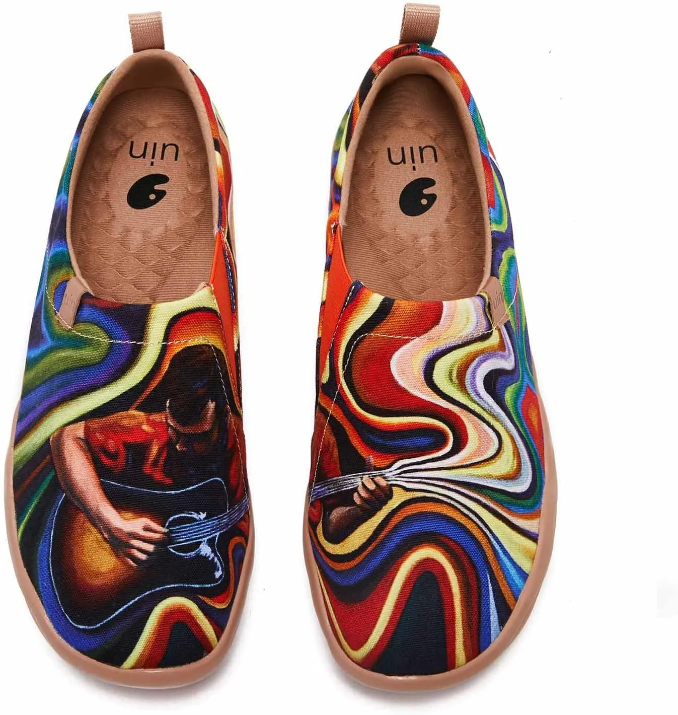 UIN Men's Walking Travel Shoes Slip On Canvas Casual Loafers Lightweight Comfort Fashion Sneaker Starfish Wish