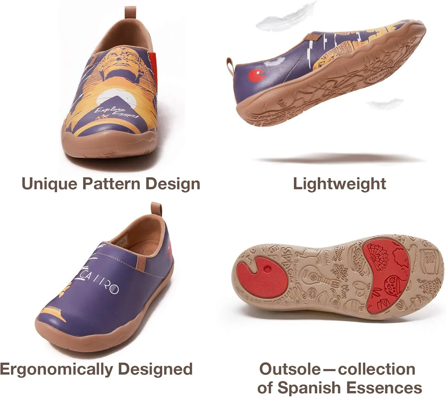 UIN Men's Walking Travel Shoes Slip On Microfiber Casual Loafers Lightweight Comfort Fashion Sneaker